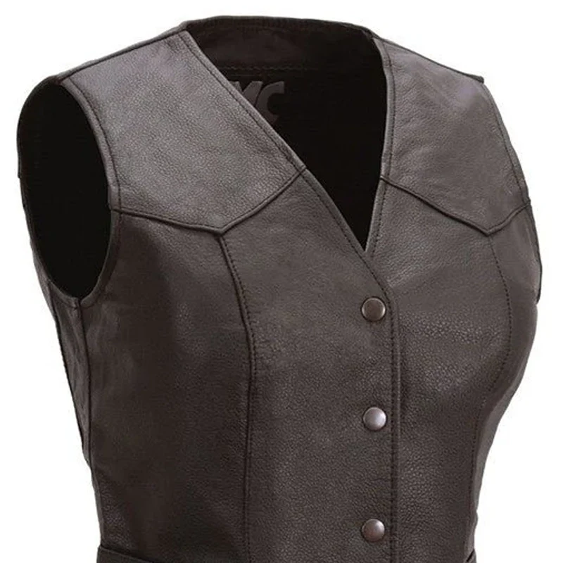 Sweet Sienna Women's Motorcycle Leather Vest - Image 3