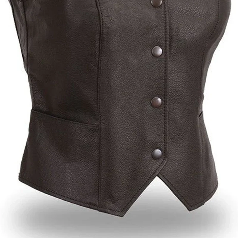Sweet Sienna Women's Motorcycle Leather Vest - Image 4