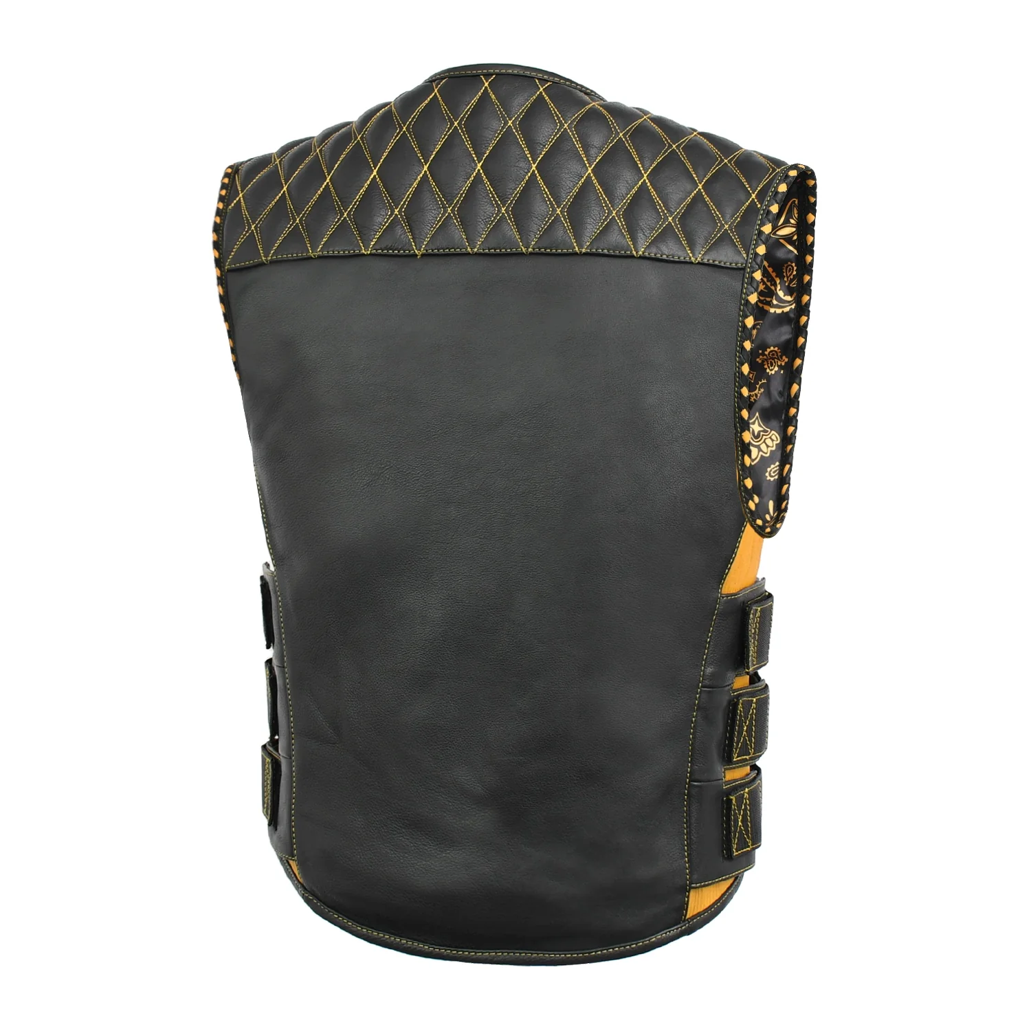 Tactical Emerald Men’s Motorcycle Leather Vest - Image 27