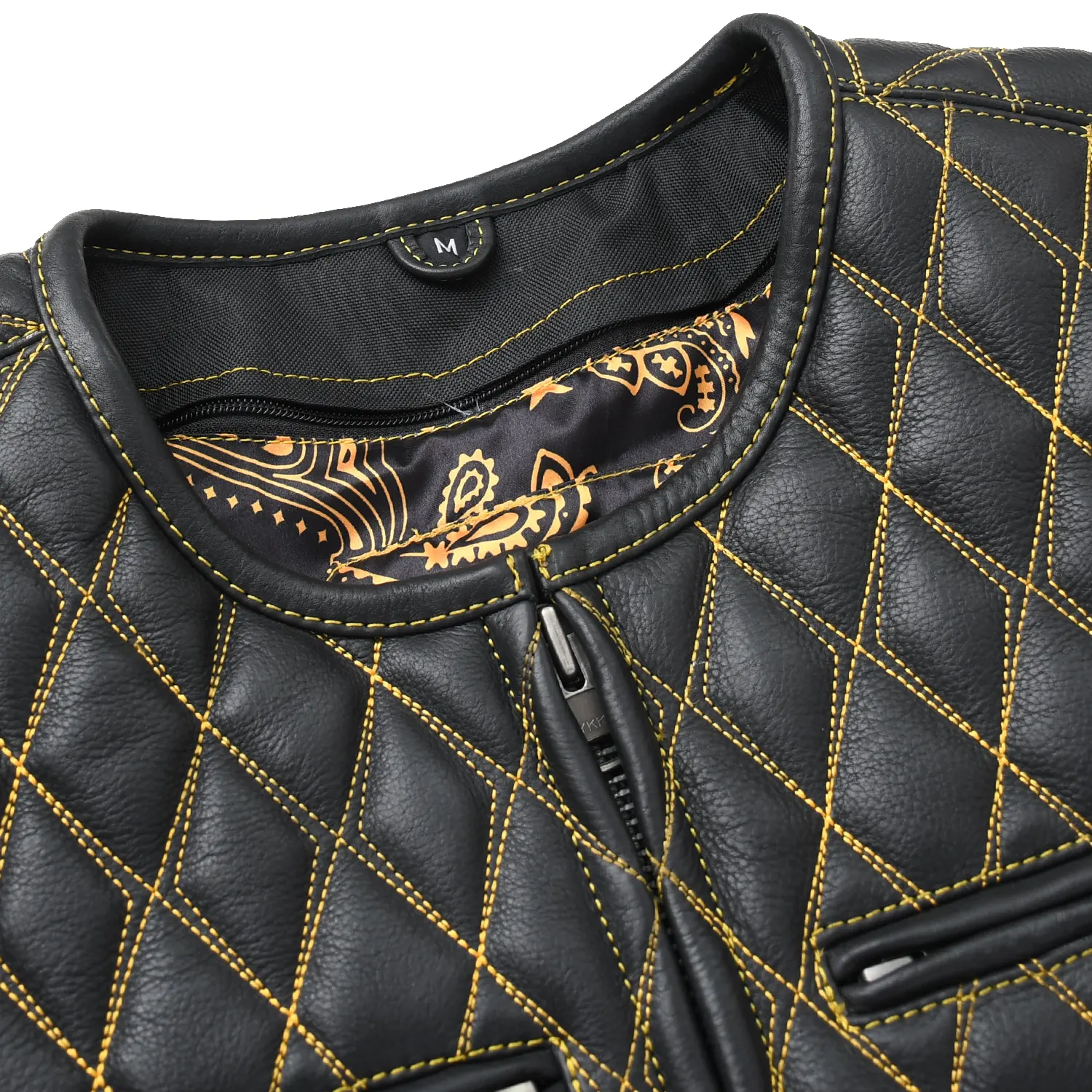 Tactical Emerald Men’s Motorcycle Leather Vest - Image 28
