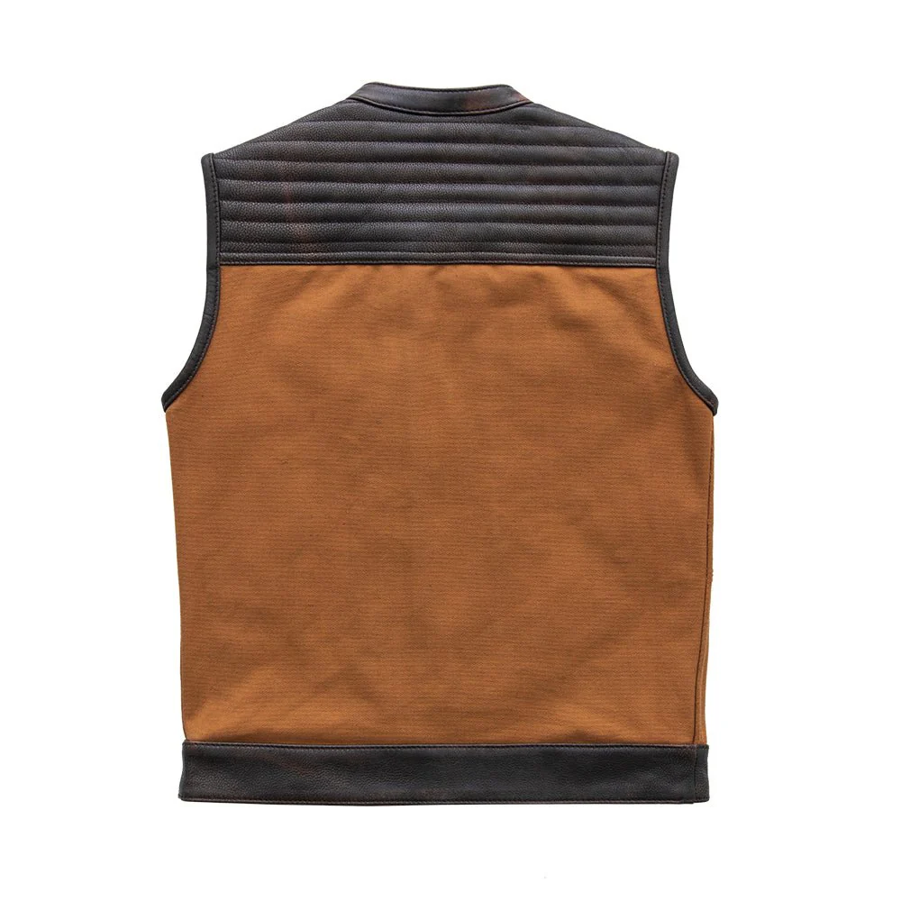 Bison - Men's Leather / Canvas Motorcycle Vest - Limited Edition - Image 2