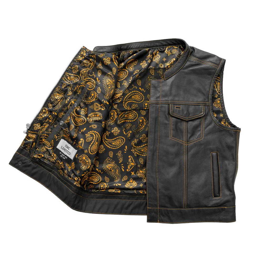 The Club Cut Men's Motorcycle Leather Vest, Multiple Color Options - Image 10
