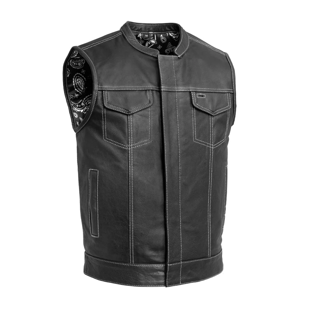 The Cut Men's Motorcycle Leather Vest, Multiple Color Options - Image 29