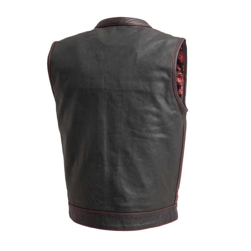 The Cut Men's Motorcycle Leather Vest, Multiple Color Options - Image 8