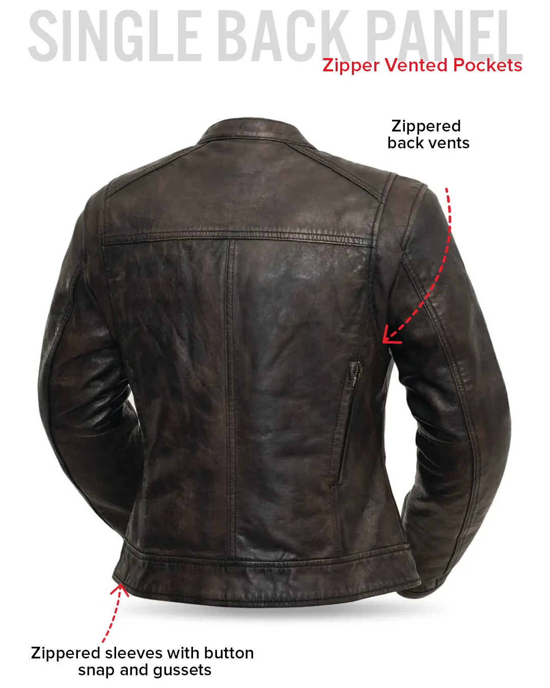 Trickster Womens Motorcycle Leather Jacket - Image 10