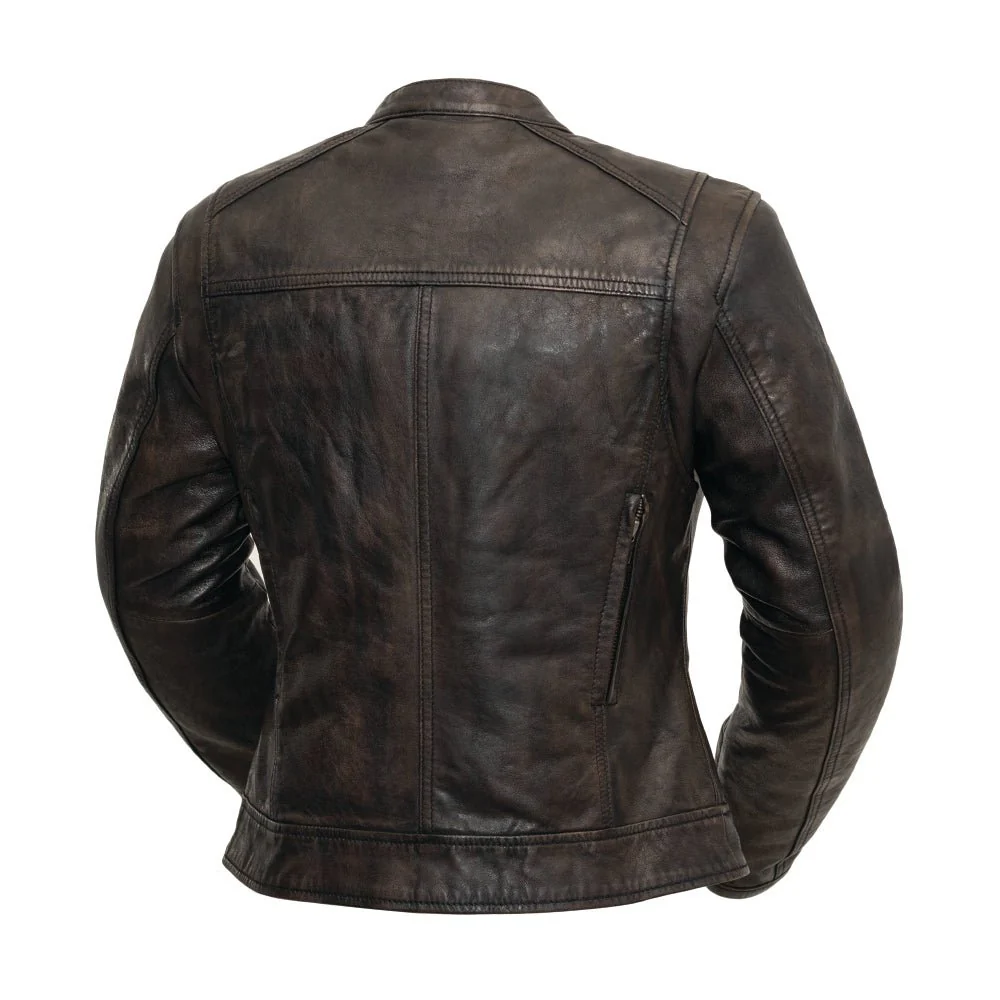 Trickster Womens Motorcycle Leather Jacket - Image 3