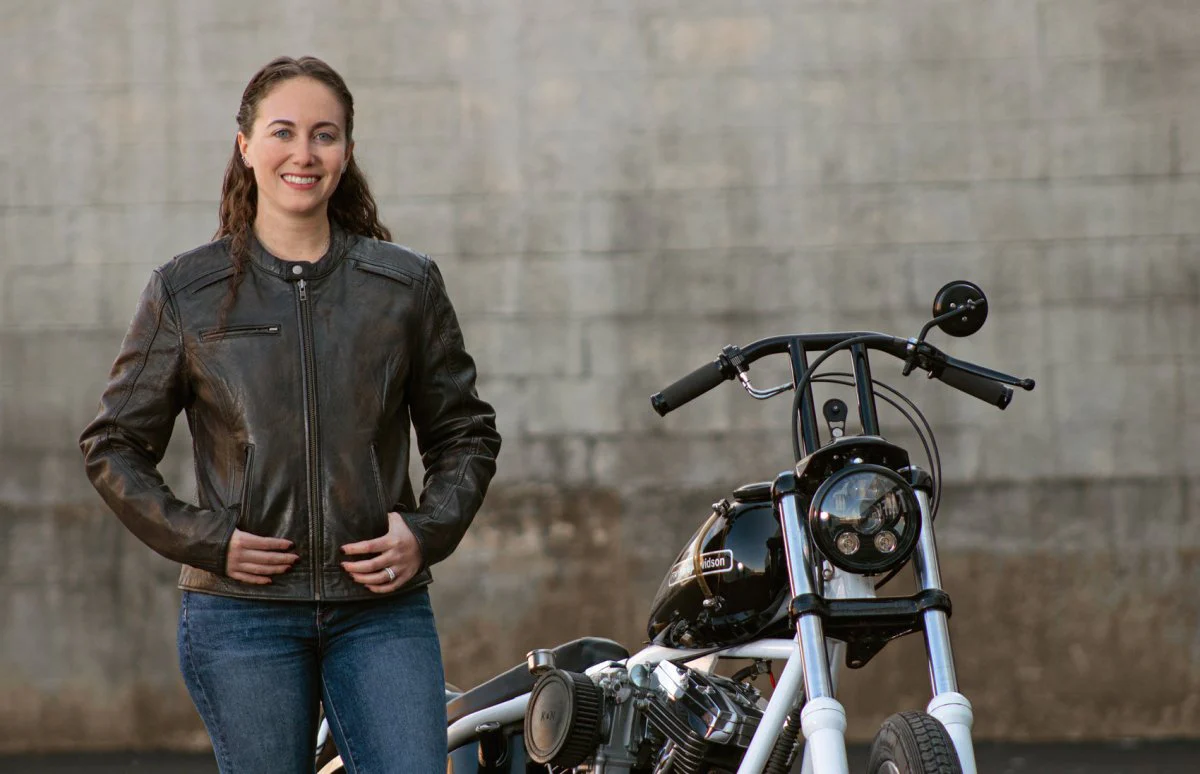 Trickster Womens Motorcycle Leather Jacket - Image 8