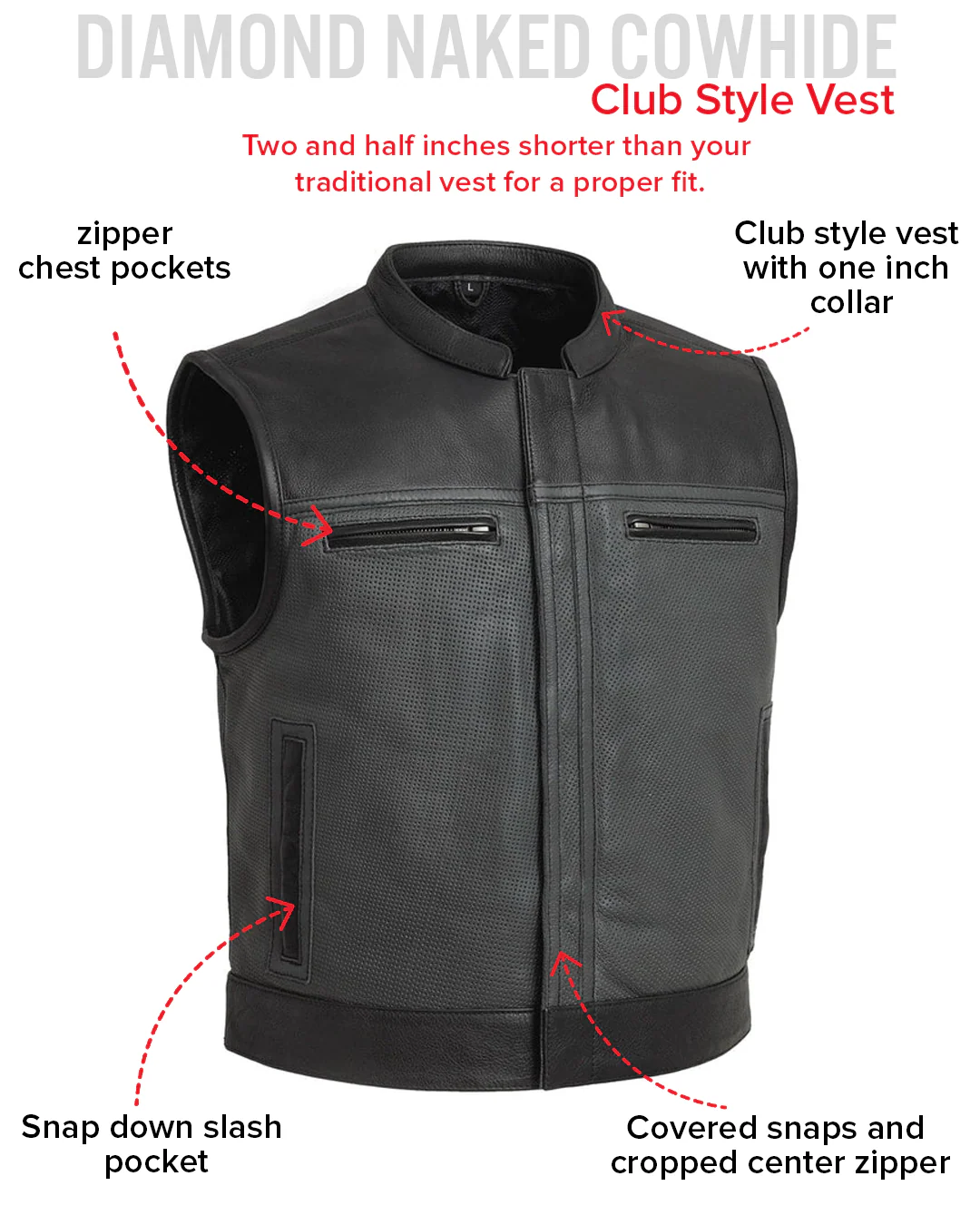 V-Twin Visionary Battleship Perforated Leather Vest - Image 7