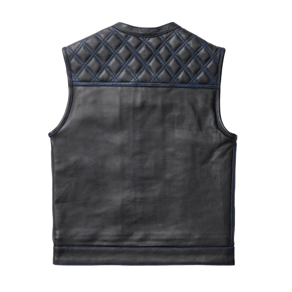 Whaler Blue - Men's Club Style Leather Vest (Limited Edition) - Image 2
