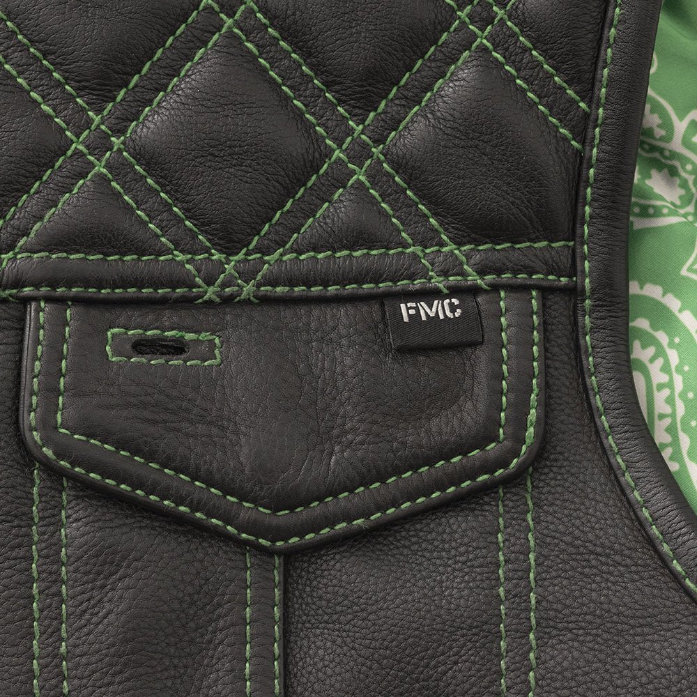 Whaler Green - Men's Club Style Leather Vest (Limited Edition) - Image 4