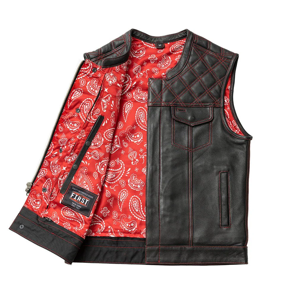 Whaler Red - Men's Club Style Leather Vest (Limited Edition) - Image 5