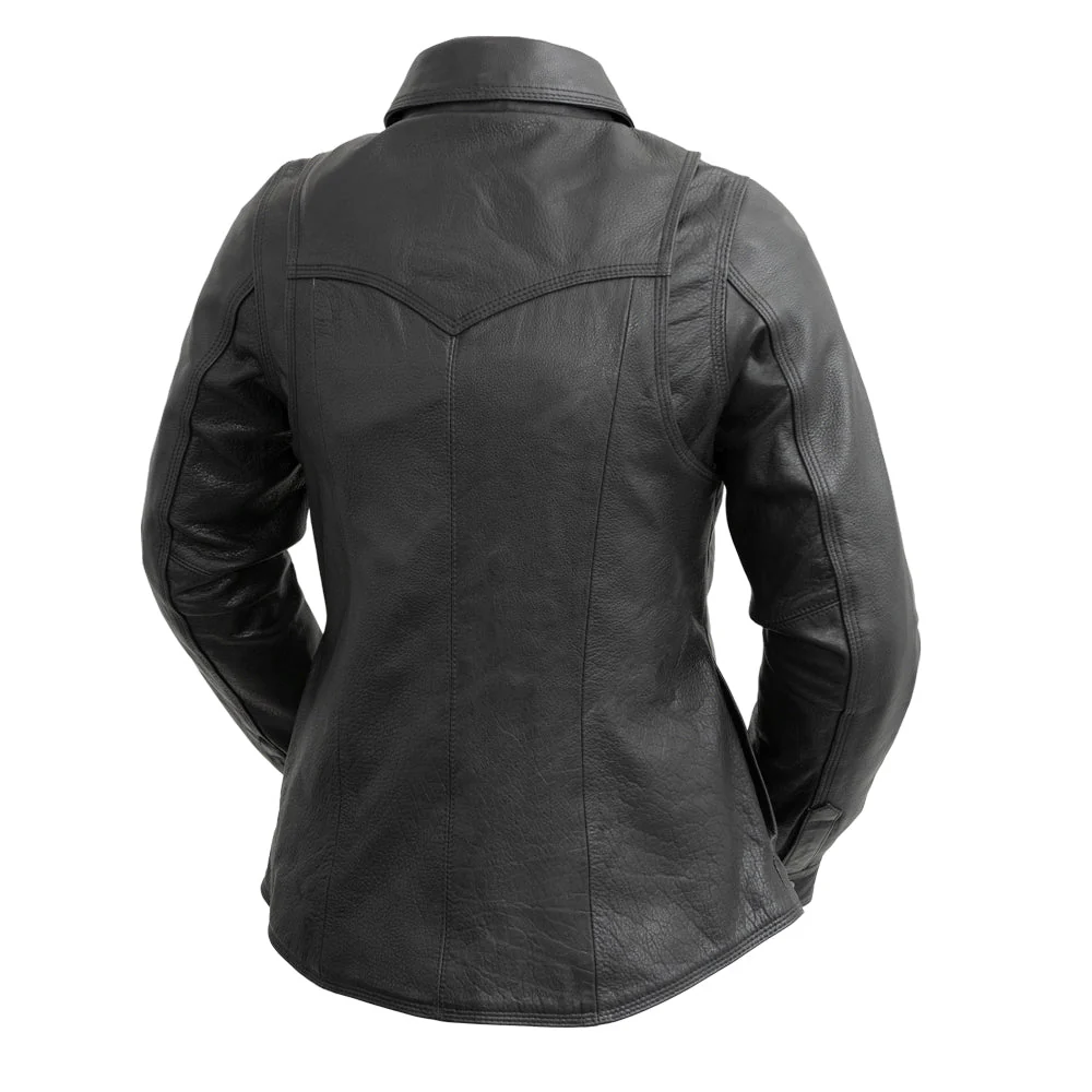 Onyx Women's Leather Motorcycle Shirt - Image 2