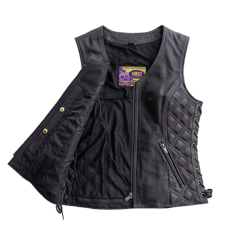 Bandida Women's Motorcycle Leather Vest - Image 3