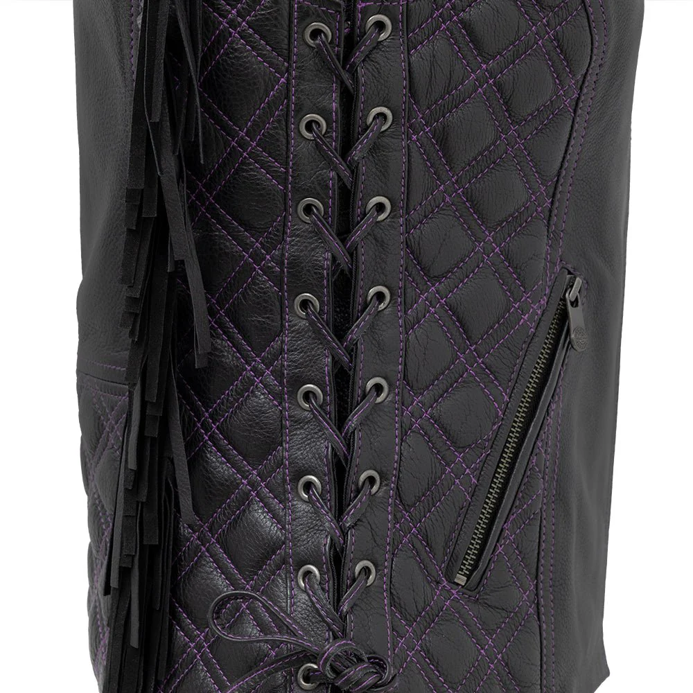 Bandida Women's Motorcycle Leather Vest - Image 4
